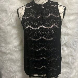 by & by black lace top